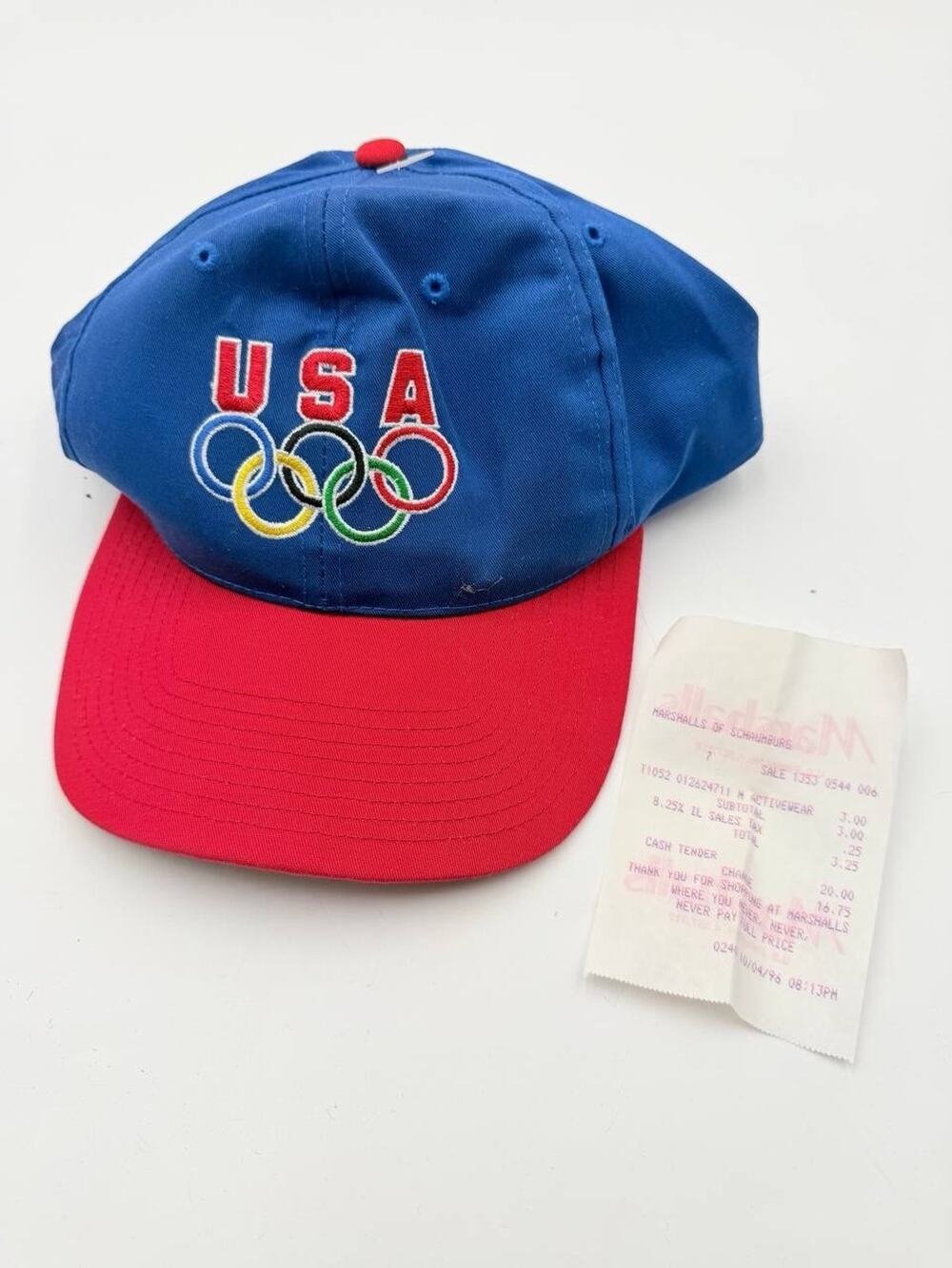 Vintage 1990s USA Olympic Rings Snapback Hat Cap NOS New w Tags
